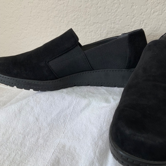 Stuart Weitzman Leather Shoes Suede Wedge Black Size 8.5 - Picture 7 of 13